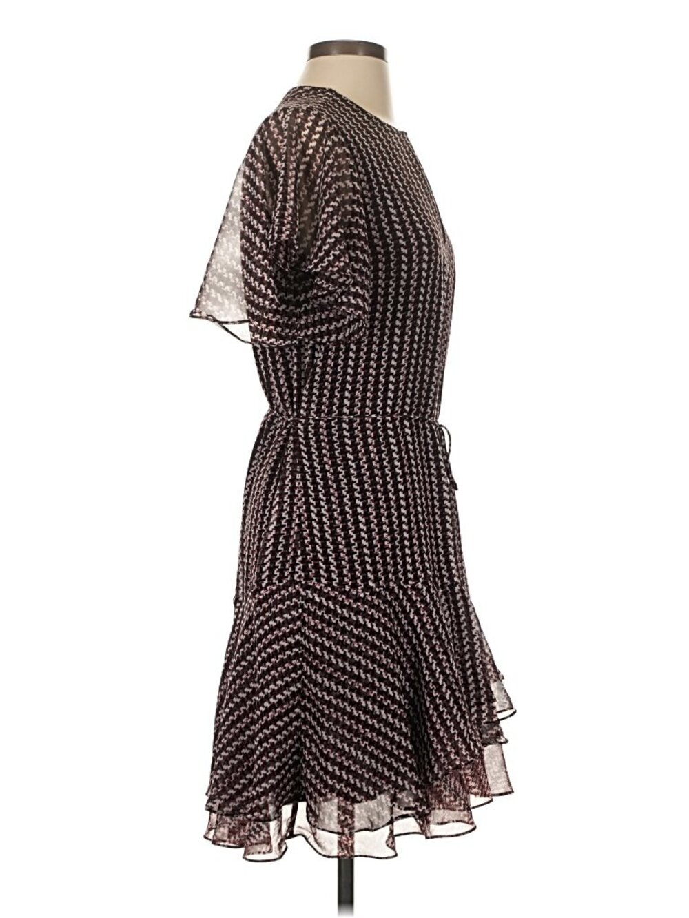 Reiss Anna “New Generation” Flounce Sleeve Dress Berry Print Size 4 - Picture 5 of 7